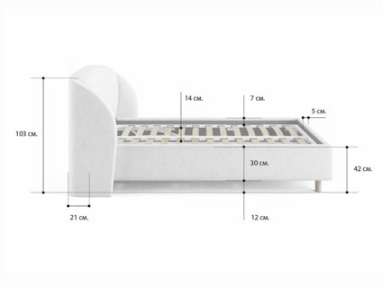 Кровать Сонум Valencia Кашемир Горчичный (с подъемным механизмом) 160х200