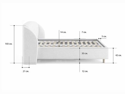 Кровать Сонум Valencia Рогожка Графит 180х200