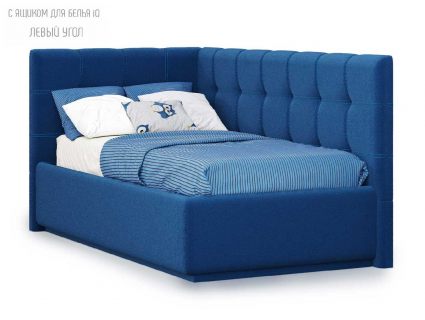 Кровать Nuvola Sabina угловая Velutto 26 (с подъемным механизмом) 180х200