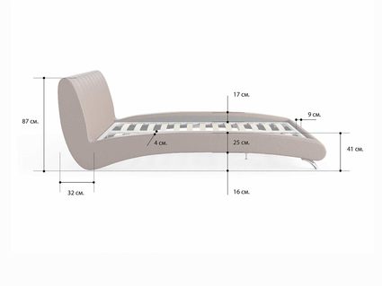 Кровать Сонум Verona Экокожа Графит 80х200