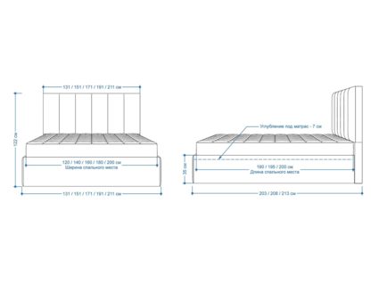 Кровать Lonax Милана велюр Dolly-1 (с подъемным механизмом) 140х195