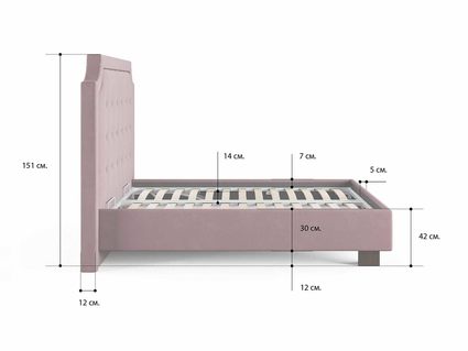 Кровать Сонум Elysium Глазго Серый 200х190