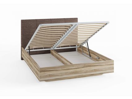 Кровать Сонум Victoria Ясень Ориноко + Кашемир Бежевый (с подъемным механизмом) 80х200